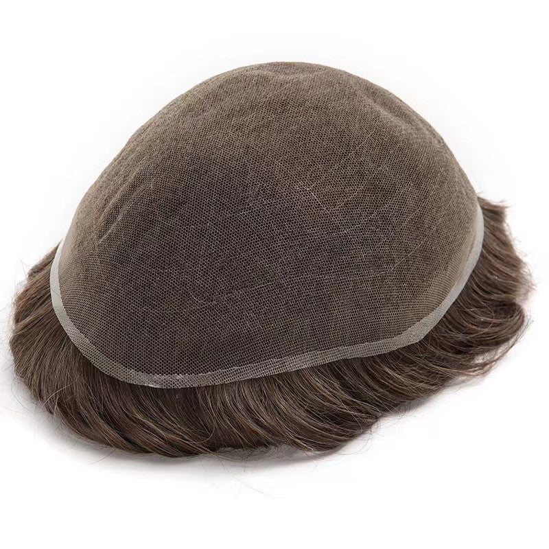 Swiss Lace Natural Hair Line Human Hair Men’s Toupee for Hair loss