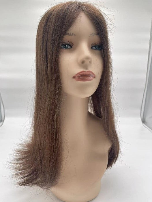 Remy human hair Swiss Lace Hair Topper for Caucasian Ladies